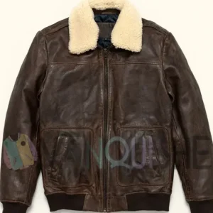 Full Grain Leather Bomber Jacket Front Look