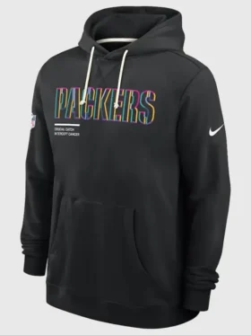 Green Bay Packers 2025 Black Crucial Catch Hoodie Front Look