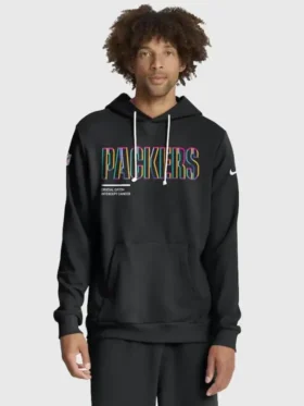 Green Bay Packers 2025 Black Crucial Catch Hoodie Front Look