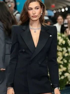 Hailey Bieber Met Gala Black Blazer front Look