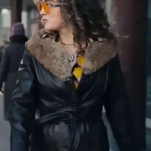 Haley Lu Richardson Ponies Leather Jacket Front Look