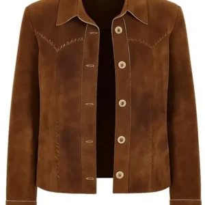 Happy’s Place S02 Bobbie Suede Leather Jacket Front Look