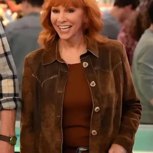 Happy’s Place S02 Bobbie Suede Leather Jacket Front Look