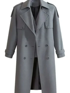 Harper Stern Industry Grey Coat Front Look