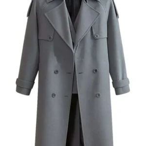 Harper Stern Industry Grey Coat Front Look