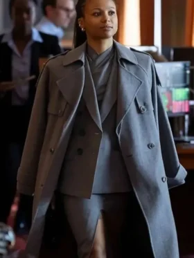 Harper Stern Industry Grey Coat Front Look