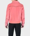 Heartland S19 Kamaia Fairburn Pink Velvet Jacket Back Look