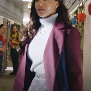 Heather Hemmens The Snow Must Go On Maroon Wool Coat