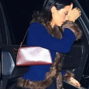 Holiday Party 2025 Kendall Jenner Blue Fur Blazer Front Look