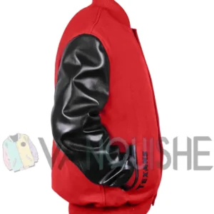 Houston Texans H-Town Red and Black Varsity Jacket Front Look
