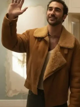 I Love LA Jordan Firstman Shearling Leather Jacket Front Look