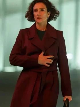 Indira Varma The Night Manager S02 Maroon Coat