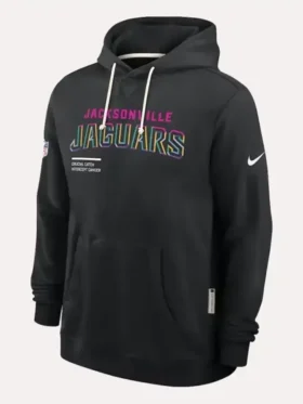 Jacksonville Jaguars 2025 Black Crucial Catch Hoodie Front Look