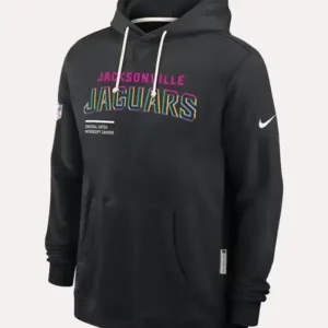 Jacksonville Jaguars 2025 Black Crucial Catch Hoodie Front Look