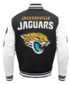 Jacksonville Jaguars Mashup Rib Varsity Wool-Leather Jacket Back Look