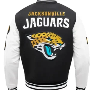 Jacksonville Jaguars Mashup Rib Varsity Wool-Leather Jacket Back Look