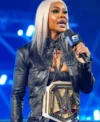 Jade Cargill Smackdown Black Leather Jacket Front Look
