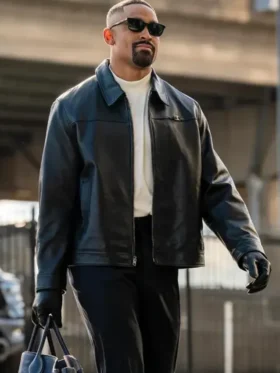 Jalen Hurts Black Leather Jacket
