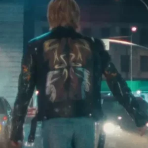 Jimin Who Song Black Leather Jacket Back Look