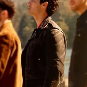 Joe Jonas Camp Rock 3 Black Leather Jacket Side Look