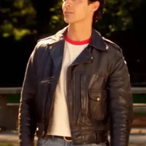 Joe Jonas Camp Rock 3 Black Leather Jacket Front Look