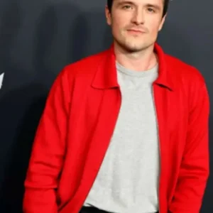Josh Hutcherson Marty Supreme 2025 Movie Premiere Red Jacket Front Look
