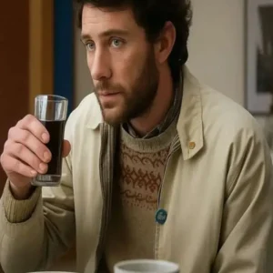 Josh O’Connor The Mastermind Beige Jacket Front Look