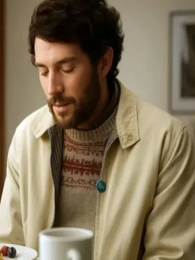 Josh O’Connor The Mastermind Beige Jacket Front Look