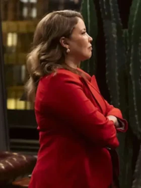 Justina Machado Matlock Red Blazer Side Look