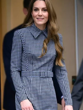 Kate Middleton Houndstooth Dress Front Look