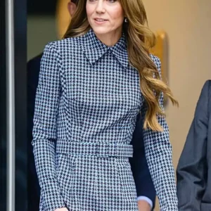 Kate Middleton Houndstooth Dress Front Look
