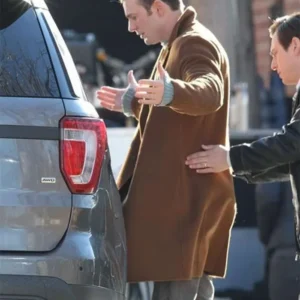Knives Out Chris Evans Wool Coat Front Look