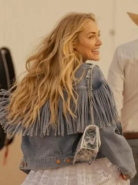 Landman 2024 Michelle Randolph Denim Jacket Back Look