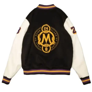 Los Angeles Lakers Black Mamba Hall of Fame Kobe Bryant Varsity Jacket Back Look