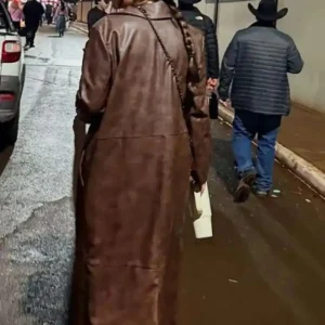 Marcela Nery Cowboy Park Barretos Leather Coat Back Look