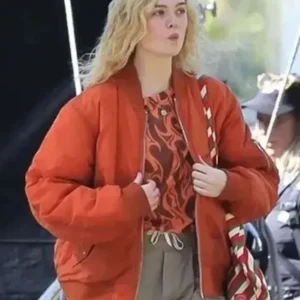 Margo’s Got Money Troubles Elle Fanning Bomber Jacket Front Look