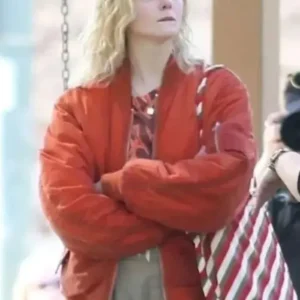 Margo’s Got Money Troubles Elle Fanning Bomber Jacket Front Look