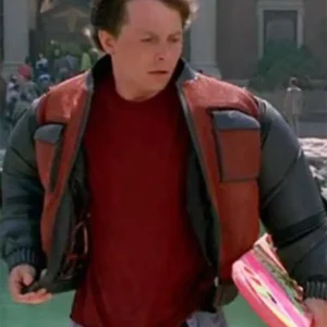 Marty Mcfly Back To The Future Leather Jacket Front look