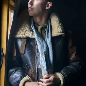 Masters Of The Air Austin Butler Leather Jacket Front Look