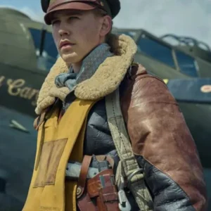 Masters Of The Air Austin Butler Leather Jacket Front Look