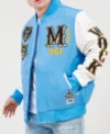 Memphis 901 Blue & White Varsity Jacket Front Look