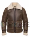 Men's Classic B3 Bomber Sheepskin Leather Jacket Front Look