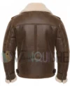 Men's Classic B3 Bomber Sheepskin Leather Jacket Back Look