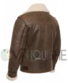 Men's Classic B3 Bomber Sheepskin Leather Jacket Back Look