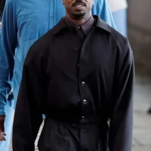 Michael B Jordan The Thomas Crown Affair Black Jacket Front look