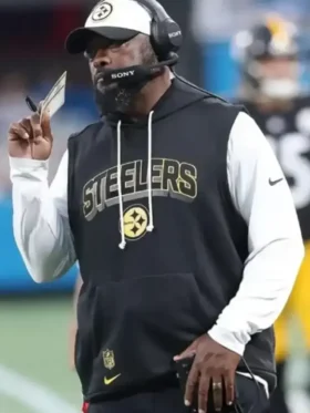 Mike Tomlin Steelers Sideline Sleeveless Hoodie Front look