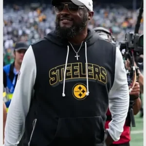 Mike Tomlin Steelers Sideline Sleeveless Hoodie Front look
