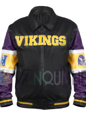 Minnesota Vikings Leather Jacket Front Look