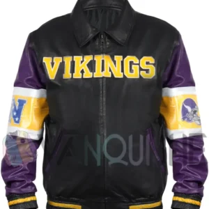 Minnesota Vikings Leather Jacket Front Look
