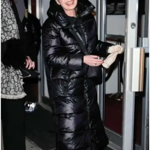 NYC 2025 Fran Drescher Black Puffer Coat Front Look